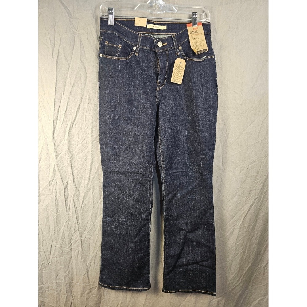 Levis Classic Bootcut Jeans Womens 6 Short W28 L30 Dark Indigo Stellar Stretch